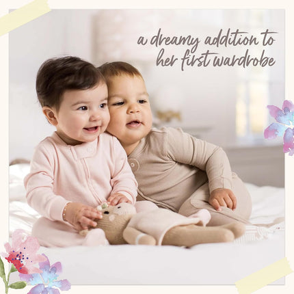 Girls' Organic Cotton, Sleep and Play Footed Pajamas | Easy Zip Front Pjs Feature a 2-Way Zipper to Ensure Newborns Have a Restful Nights Sleep