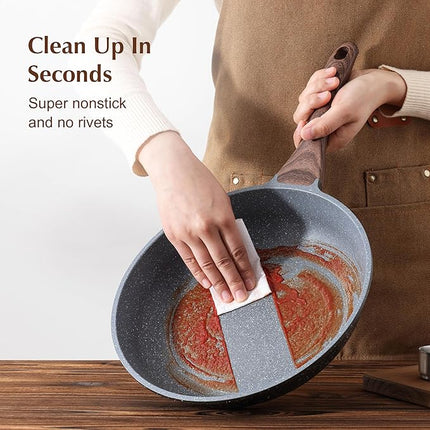 SENSARTE Nonstick Frying Pan – 9.5-Inch Swiss Granite-Coated Omelet Skillet