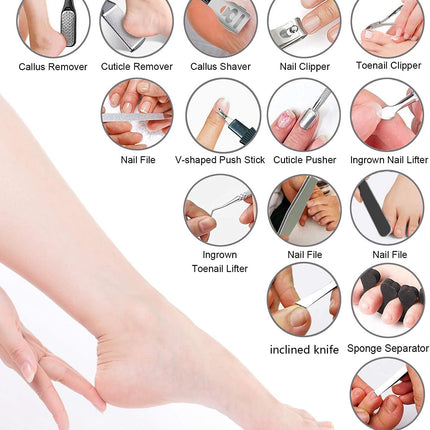 36 in 1 Pedicure Kit, Professional Pedicure Tools Foot Rasp Foot Dead Skin Remover for Home & Salon Care