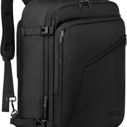 Carry on Backpack, Extra Large Travel Backpack Expandable Airplane Approved Weekender Bag for Men and Women, Water Resistant Lightweight Daypack for Flight 40L, Black