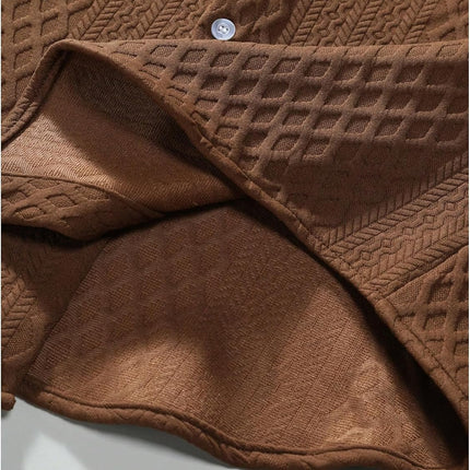 Men'S 2 Piece Outfits Waffle Knit Button down Shirt Top and Shorts Set
