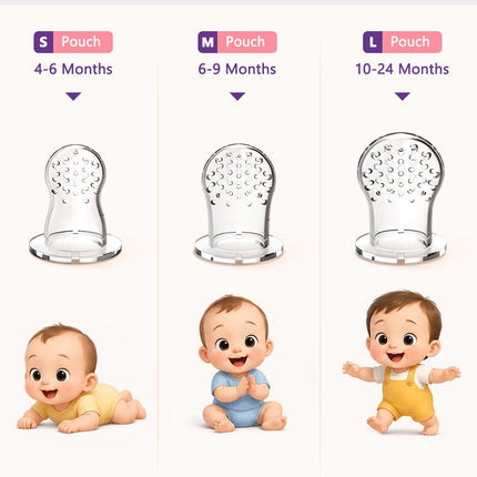 Baby Solids/Frozen Fruit Feeder Pacifier, Infant Teether Toy 4M+, Bpa-Free Silicone Pouch & Nipple, Safely Introduce Solids, Teething Relief, 2-Pack