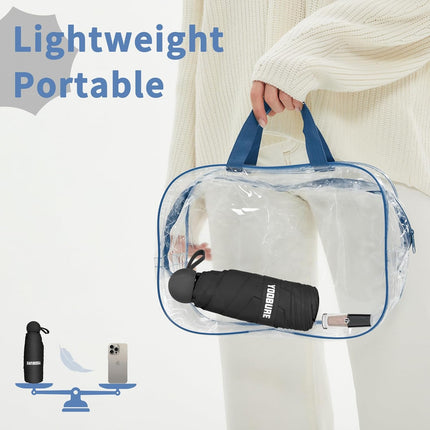 Travel Umbrella Portable Compact Umbrellas, Pocket Mini for Purse, Umbrellas for UV Sun & Rain Small for Backpack, Umbrella with Case Folding for Kids Women