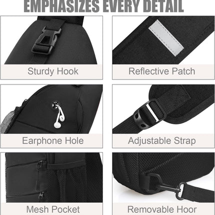 Crossbody Bags for Women Men Trendy Sling Bag Backpack Casual Chest Bag with Convertible Shoulder Strap