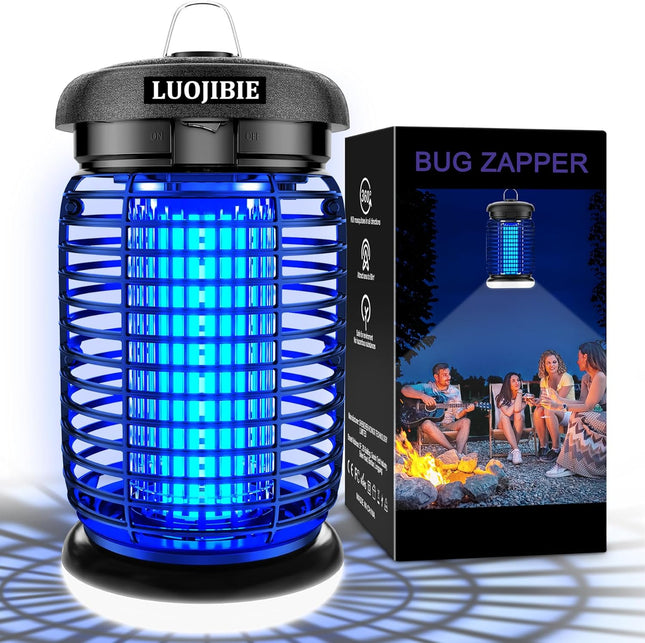 Electric Bug Zapper Outdoor & Indoor Mosquito Killer | 4200V High Voltage Grid, Waterproof Design, UV+LED Dual Light Trap Flying Insects; Fits Backyard, Patio, Home & Garage