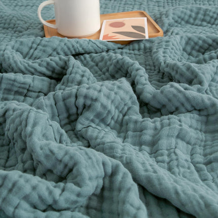Muslin Throw Blanket for Adults 100% Cotton Blankets for Couch 4-Layer Summer Breathable Gauze All Season Soft and Lightweight Pre-Washed (Teal, 50"X71")