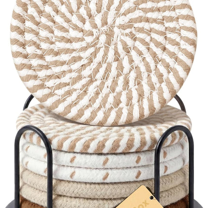 Coasters Set of 8 for Drinks, 4 Inch Large Coasters for Coffee Table, Tabletop Protection for Hot & Cold Drinks, Versatile Coasters for Home Decor, Non-Slip & Easy to Clean, Coffee