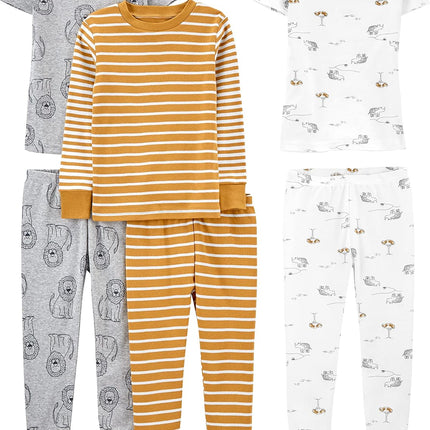 Girls 6-Piece Snug Fit Cotton Pajama Set
