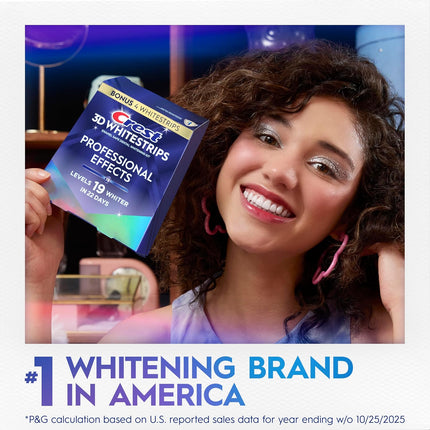 Teeth Whitening Strips,  3D Whitestrips Professional Effects, Enamel Safe Teeth Whitening Kit, 22 Treatments (44 Strips), Professional-Level Whitening, 19 Levels Whiter