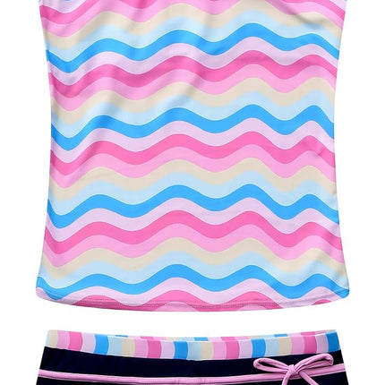 Little Girls' Summer Swimwear Two Piece Boyshort Tankini Kids Swimsuit