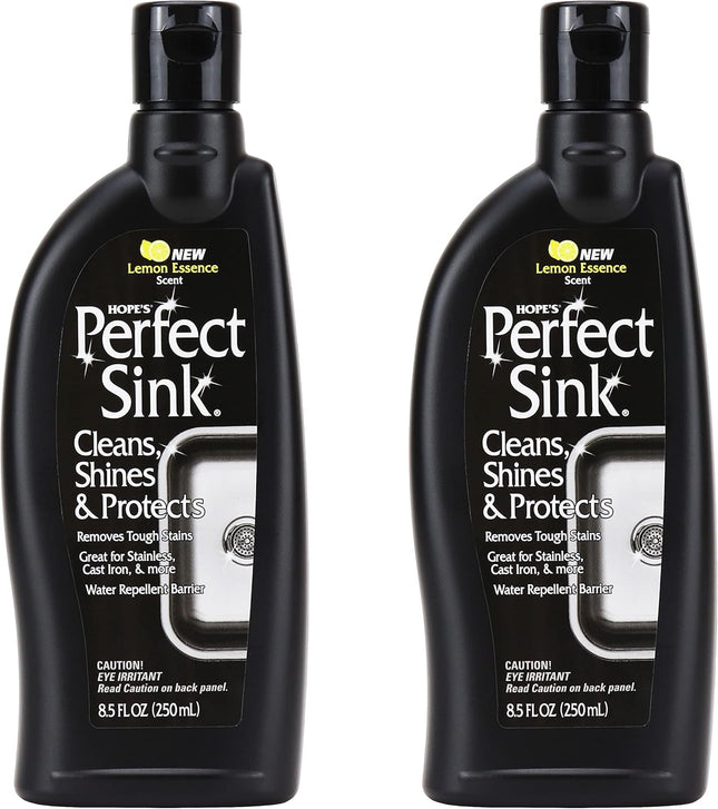Perfect Sink Cleaner and Polish, Restorative, Water-Repellant, Removes Stains, Ideal for Brushed Stainless Steel, Cast Iron, Porcelain, Corian, Composite, Acrylic, 8.5 Oz 2 Pack