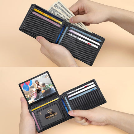 Wallet for Men -Slim Rfid Leather Mens Bifold Novelty Wallets 2 ID Window with Gift Box Men'S Accessories | Slim
