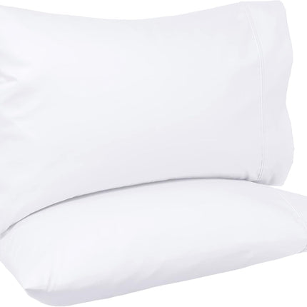 400 Thread Count Cotton Pillowcases, Standard, 30" L X 20" W, White - Set of 2, Pillows Not Included