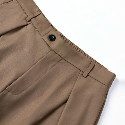 Men'S Baggy Wide Leg Pants Zipper Fly Pleated Trousers Casual Dress Pants with Pocket