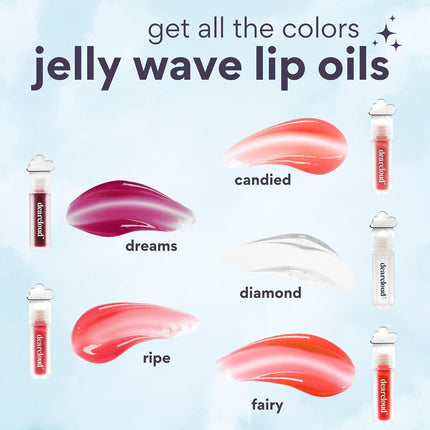 Jelly Wave Lip Oil – Collagen Tinted Gloss (Dreams, .13 Oz) | Collagen · Jojoba Oil · Vitamin E · Tinted Finish · Dreams Shade · .13 Oz
