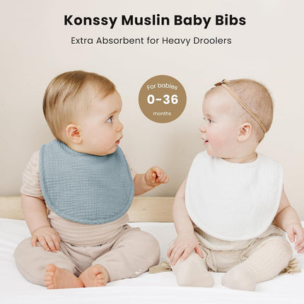 Muslin Baby Bibs 8 Pack Baby Bandana Drool Bibs Cotton for Unisex Boys and Girls, Soft Absorbent Set for Teething and Drooling