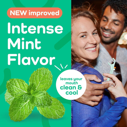 ® Micro Line® Floss Picks - Intense Mint, Floss Fiber Made without PTFE, 300 Count