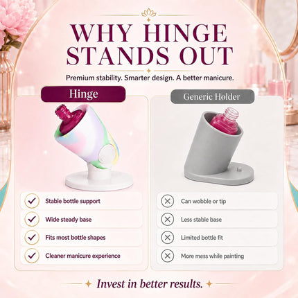 Hinge Untippable Nail Polish Bottle Holder | Anti-Spill Nail Polish Holder Stand, Tilted, Smartgrip Airlock Suction | Fingernail Painting, Nail Art Tools | Nail Polish Accessories (Unicorn)