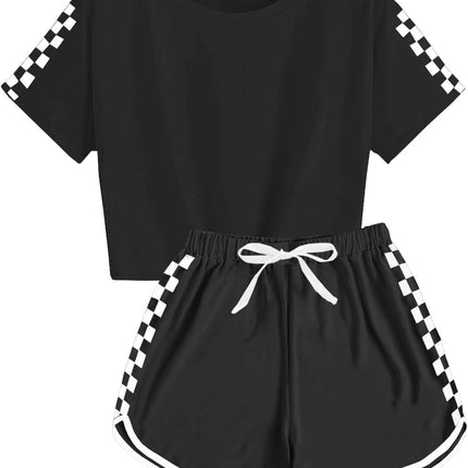 Unisex Girls Boys 2 Piece Outfits Crop Tops and Shorts Set Soft Cotton Clothing Sets Sports Tracksuit