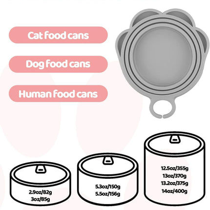 5 PCS Cat Food Can Covers Lids Set, Silicone Pet Food Can Lids with Multi-Function Cat Food Spoon and Opener, Cat Bar Squeezer, Stainless Steel Wet Food Spoon for Cats and Dogs (Pink) (Black Pink)