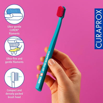 CS 5460 Ultra-Soft Toothbrush – Adult Tooth and Gum Care | Super Soft Curen® Bristles for Gentle Cleaning | Light Blue, Single Pack
