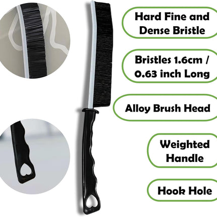 Grout Brush, Crevice Cleaning Brush Set, Stiff Bristle Scrub Brush | Ideal for Bathroom Cleaning Supplies, Tile, Shower Corners and Small Spaces. Nylon Brushes for Cleaning Grout Effectively