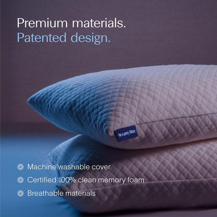 Signature Adjustable Shredded Memory Foam Pillow Queen | Certipur-Us Certified | Bamboo Rayon Cover | Side Back Stomach Sleepers | Washable | Neutral Spinal Alignment