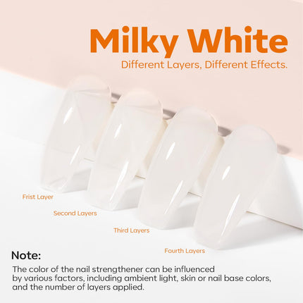 Nail Strengthener, Milky White Nail Polish Nail Repair for Damaged Nails Hardener Quick Dry Nail Growth Natural Nail Concealer Foundation Strengthening Nails & Toenails Women Manicurist