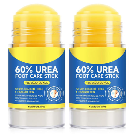2 PCS Urea Stick 60% High Potency, Foot Care Urea Stick for Deeply Moisturizing & Fast Absorbing, Exfoliation for Dry Cracked Heels & Thickened Skin
