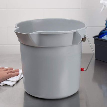 BRUTE 14 Quart round Bucket Gray Heavy-Duty Construction for Professional/Janitorial Cleaners