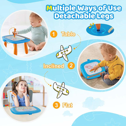 Magnetic Drawing Board, Toddler Girl Toys for 1-3 Year Old, Doodle Board Pad Learning and Educational Toys for 1 2 3 Year Old Baby Kids Birthday Gift (Light Blue)