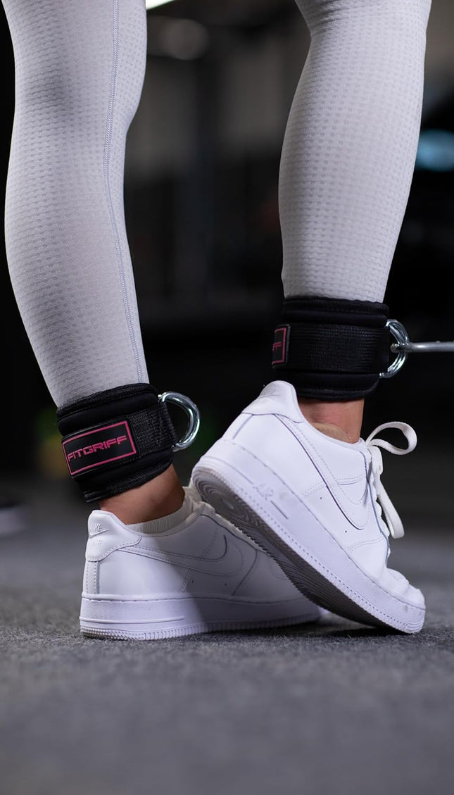 ® Ankle Straps V3 for Cable Machine (2 Pieces) - Gym Workout Equipment - Leg Pulley Attachment, Kickback Straps