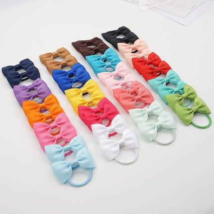 Toddler Hair Accessories - 40Pcs 2.75" Elastics Rubber Ribbon Bands, Bows for Baby Girls, Kids & Children