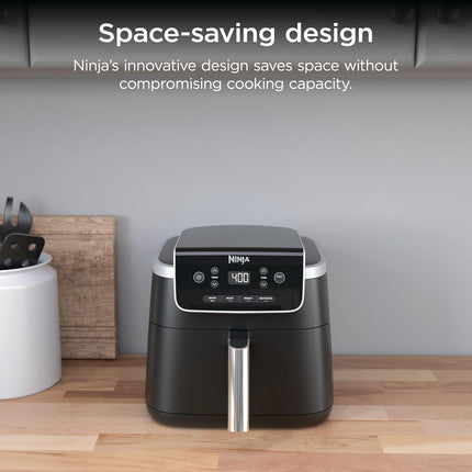 Ninja Air Fryer with Air Crisp | 5 QT Capacity Fits up to 4Lbs of Fries | 4-In-1 Pro Air Fry, Roast, Reheat, Dehydrate | 400°F Max Temp | 1750 Watts | W/Nonstick Basket & Crisper Plate | Grey | AF141