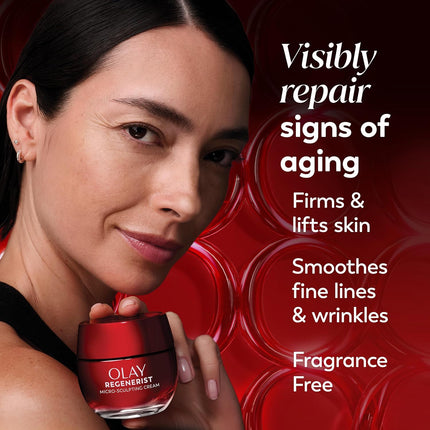 Face Moisturizer, Regenerist Micro-Sculpting Cream for Women, Fragrance-Free - Anti-Aging, Anti-Wrinkle, Firming Skin Care - Triple Collagen Cream, Peptide, Hyaluronic Acid, Niacinamide, 1.7Oz