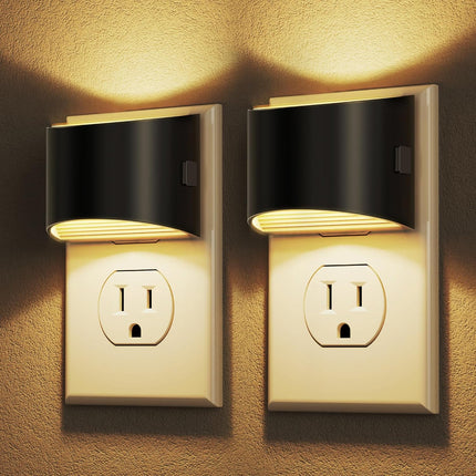LED Night Light[2 Pack], Night Lights Plug into Wall, 3 Level Brightness Adjustable Plug in Night Light, Dusk to Dawn Sensor, Nightlights for Adults, Bedroom, Bathroom, Hallway, 3000K