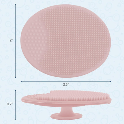 Exfoliating and Massaging Cradle Cap Bath Brushes for Baby, Silicone - 2 Inch X 2.5 Inch, Pink, 2 Pack