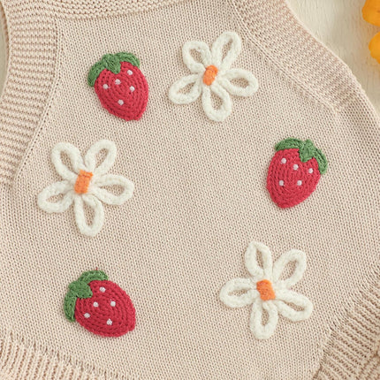 Baby Sweater Knit Romper Newborn Girl Strawberry Sweaters Onesie Overalls Fall Winter Clothes Summer Outfit