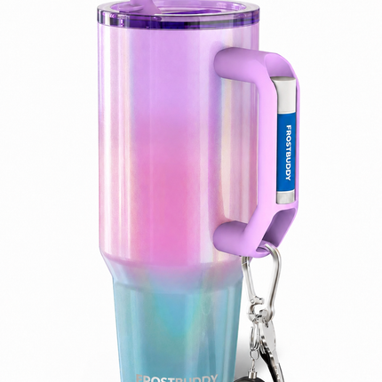 Frost Buddy Thicc Buddy 40 oz Stainless Steel Tumbler – Vacuum Insulated Travel Cup with Spill-Proof Flip Lid, Cotton Candy