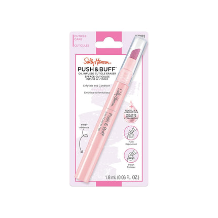 Push & Buff 2-In-1 Cuticle Care Treatment Pen | Exfoliates, Polishes and Smooths Cuticles | Textured Tip for Instant Results | Easy, Mess-Free Nail Care on the Go