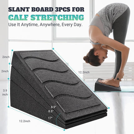 Slant Board for Calf Stretching, 5 Adjustable Angles Incline Board for Squat Wedge, 480 Lbs Weight Capacity Calf Stretch Yoga Foam Wedge for Exercise, Squat, Ankle Mobility & Physical Therapy