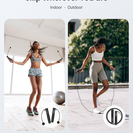RENPHO Cordless Jump Rope, Weighted Jump Rope with Counter, Jump Ropes for Fitness, Smart Skipping Rope for Crossfit