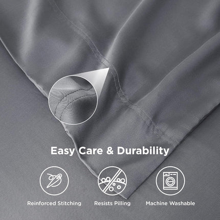 Bedsure Purewoven Bamboo Rayon Pillow Cases Queen Set of 2 – Cooling Pillowcases for Hot Sleepers, Silky Soft Pillow Covers with Envelope Closure, Dark Grey, 20 x 30 Inches