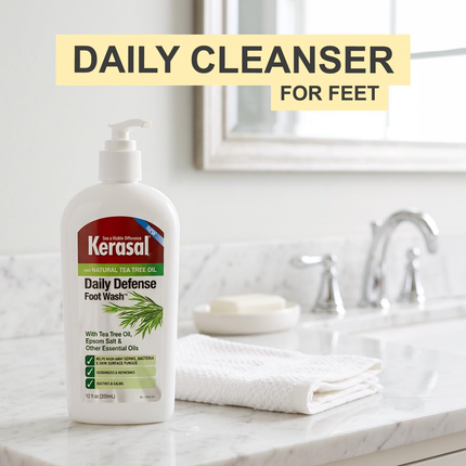 Kerasal Daily Defense Foot Wash – Refreshing Daily Foot Cleanser for Foot Care 12oz