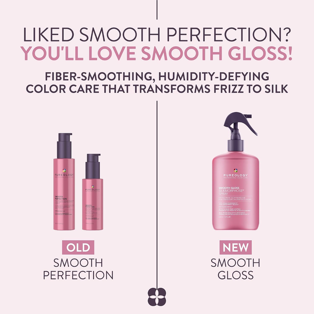 Pureology Smooth Gloss Silkmorphose Spray – Vegan Heat Activated Anti-Frizz Hair Treatment