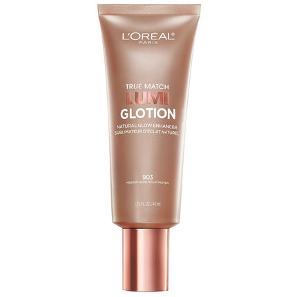 L'Oreal Paris Makeup True Match Lumi Glotion, Natural Glow Enhancer, Illuminator Highlighter, Bronzing Drops for a Sun-Kissed Glow, 903 Medium