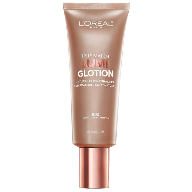 L'Oreal Paris Makeup True Match Lumi Glotion, Natural Glow Enhancer, Illuminator Highlighter, Bronzing Drops for a Sun-Kissed Glow, 903 Medium