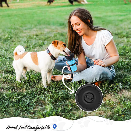 Dog Water Bottle, Portable Water Dispenser with Bowl, Leak Proof Pet Travel Squeeze Bottle, Puppy Essentials Dog Stuff Accessories for Outdoor Walking, Hiking, Camping