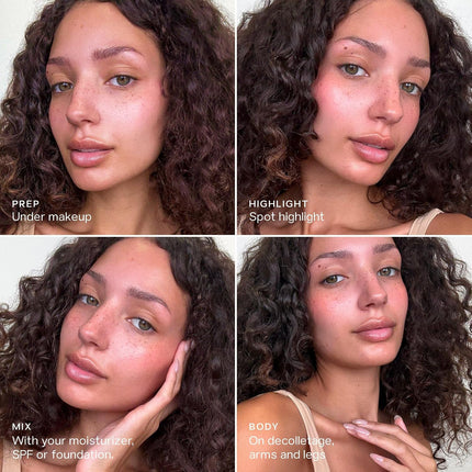 Glowy Super Gel - Hydrating Makeup Primer and Illuminating Glow Serum Enriched with Vitamin C and Squalane Oil - All-Over Liquid Highlighter Makeup for Instant Glass Skin - Starglow (1 Oz)