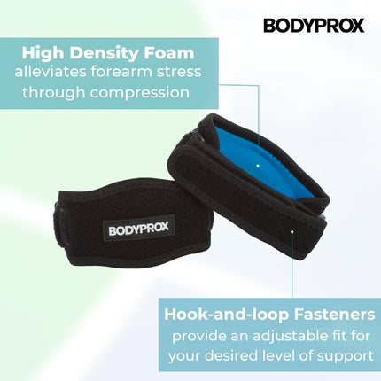 Elbow Brace 2 Pack for Tennis & Golfer'S Elbow Pain Relief | Adjustable Compression Strap Helps Ease Forearm Stress from Sports, Workouts, Work, and Daily Tasks.